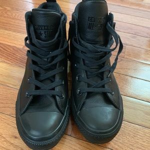 Black leather converse